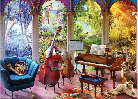 EUROGRAPHICS Puzzle Štyro ročných čias / 1000 dielikov / 68 x 48 cm
