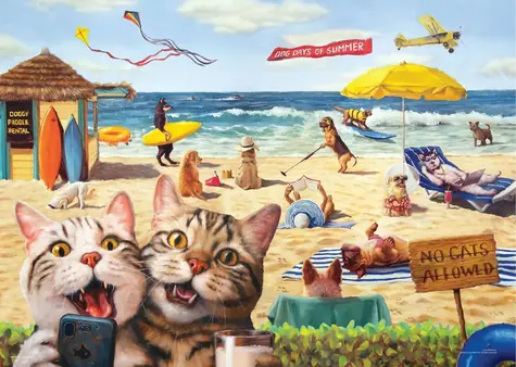 EUROGRAPHICS Puzzle Mačkám vstup zakázaný XL / 500 dielikov / extra veľké dieliky / 68 × 48 cm