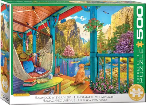 EUROGRAPHICS Puzzle Hamaka s výhľadom XL / 500 dielikov / extra veľké dieliky / 68 × 48 cm