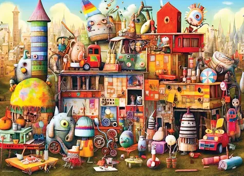 EUROGRAPHICS Puzzle Nepodarené hračky XL / 500 dielikov / extra veľké dieliky / 68 × 48 cm