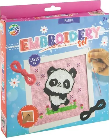 MOXY Vyšívanie krížikovým stehom Panda / Vyšívacia sada / od 7 rokov