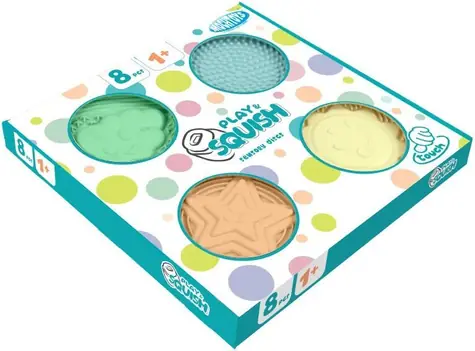 MOCHTOYS Senzorické podložky Play & Squish / Kreatívna súprava / 8 ks / mäkký materiál / pastelové farby