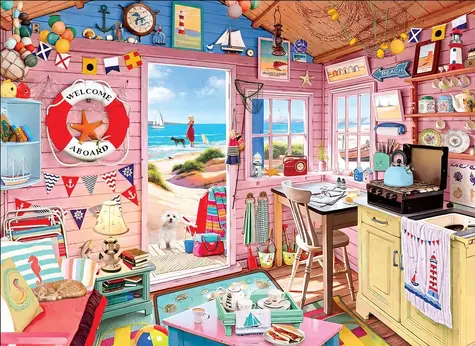 EUROGRAPHICS Puzzle Chata pri mori / 1000 dielikov / 68 × 48 cm