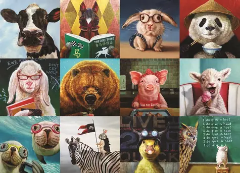 EUROGRAPHICS Puzzle Legrační zvieratá / 1000 dielikov / 68 x 48 cm