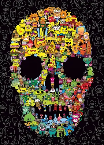 HEYE Puzzle Pens are my Friends: Doodle Skull / 1000 dielikov / 50 x 70 cm