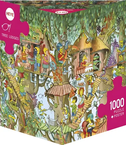 HEYE Puzzle Chaty na stromoch / 1000 dielikov / 50 × 70 cm