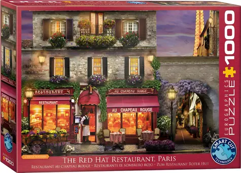 EUROGRAPHICS Puzzle Reštaurácia The Red Hat, Paríž / 1000 dielikov / 68 x 48 cm