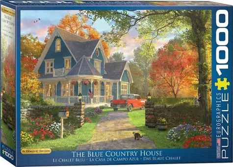 EUROGRAPHICS Puzzle Modrý vidiecky dom / 1000 dielikov / 67,6 × 48,9 cm