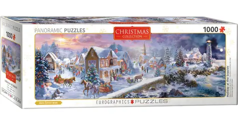 EUROGRAPHICS Panoramatické puzzle Prázdniny na pobreží / 1000 dielikov / 99 x 33 cm