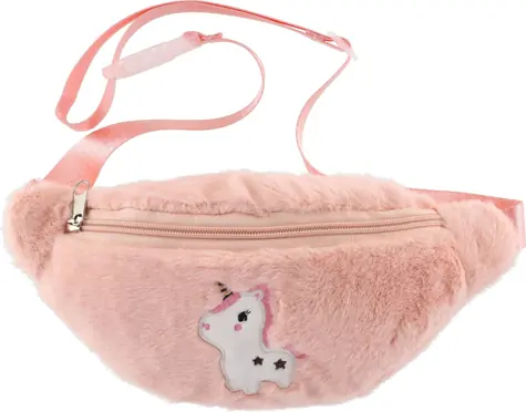 TEDDIES Plyšová ľadvinka Jednorožec / Ľadvinka / nastaviteľný pás / kovový zips