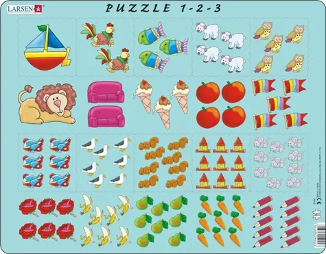 LARSEN Puzzle Obrázkové počítanie / 10 dielikov / 36,5 x 28,5 cm