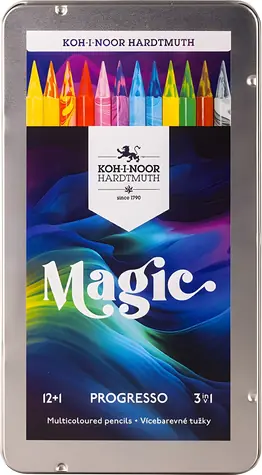 KOH-I-NOOR Progresso Magic 8772 / Pastelky / trojfarebné jadro / okrúhle / 12 ks