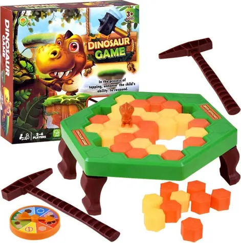 JOKOMISIADA Pasca na dinosaura / Spoločenská hra / 2 kladivka a figúrka dinosaura