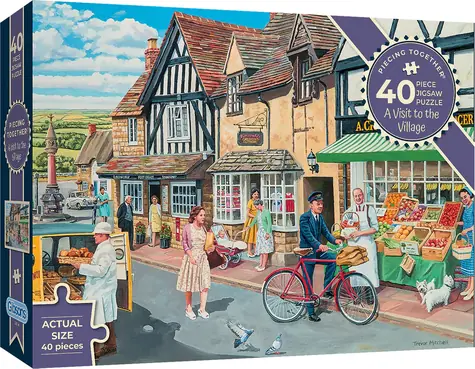 GIBSONS Puzzle Skladáme spolu: Návšteva dediny / 40 dielikov