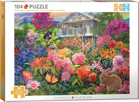 EUROGRAPHICS Puzzle Králičia záhrada / 104 dielikov / 35,6 × 25,4 cm