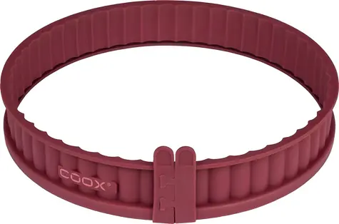 Coox Quiche forma tmavo červená / Forma na quiche / O 26 cm / 3 diely / sklo, silikón