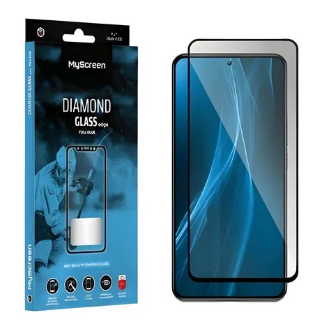 MyScreen Diamond Glass Edge FullGlue čierna / Ochranné sklo / Realme C68 4G/5G, V50s / 9H / Lepenie cez celý displej