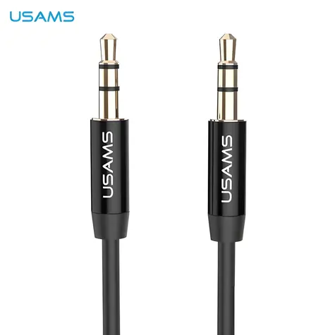 USAMS YP-01 Audio kábel Jack 3,5 mm (M) - Jack 3,5 mm (M) čierna / Audio kábel / prepojovací / 1 m
