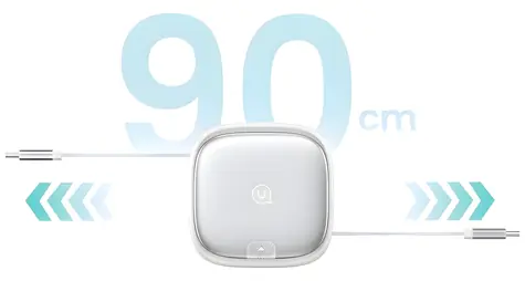 USAMS SJ650 3v1 strieborná / Kábel / Micro USB, USB-C, Lightning / 60W / so stojanom / 1 m