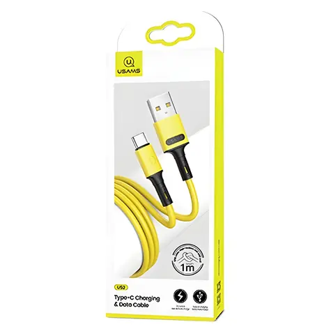USAMS SJ436 U52 žltá / Kábel / USB Type-C / Rýchlonabíjací / 2A / 1 m