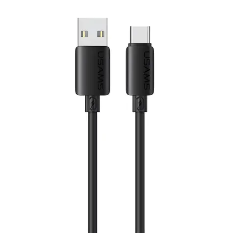 USAMS U98-786 čierna / Nabíjací a dátový kábel / USB-C / 3A / 18W / 1 m / silikónový