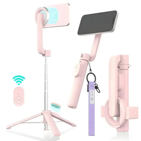 Araree Magfie Pod ružová / Selfie tyč s tripodom / MagSafe / Bluetooth diaľková spúšť / Dĺžka až 69 cm