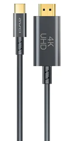AWEI CL-212T čierna / Adaptérový kábel / USB-C - HDMI / 4K 30Hz / 1,06 m