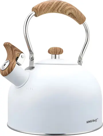 Kinghoff KH-1860 biela / Kanvica s píšťalkou / 2,5 l