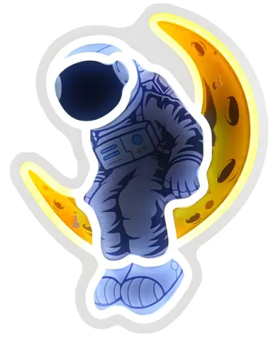 Beline LED neón Astronaut na Mesiaci / Nástenná dekoratívna lampa / USB napájanie / PVC