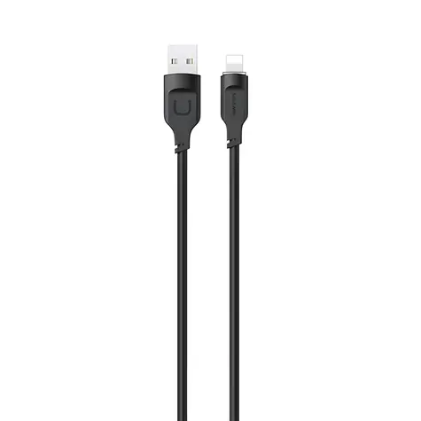 USAMS SJ565 Lithe čierna / Dátový kábel / Lightning - USB-C / 1.2m / 2.4A