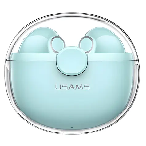 USAMS BU12 zelená / Bezdrôtové slúchadlá do uší / Bluetooth 5.1 / TWS / 30 mAh + 300 mAh