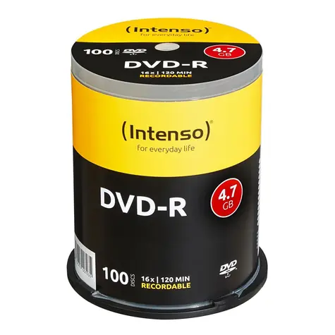 INTENSO DVD- R 4,7GB / Optické médium / 16x / 100 ks / Cake box