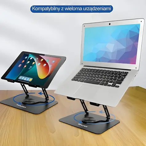 Awei X46 čierna / Stojan na notebook / otočný 360° / náklon 0-80° / do 17" / nosnosť 10 kg
