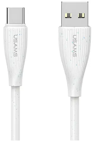 USAMS Green Series SJ714 biela / Nabíjací a dátový kábel USB-A/USB-C / 1 m / 18W / 3A / 480 Mb/s