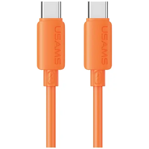 USAMS U98 oranžová / Nabíjací a dátový kábel / USB-C - Lightning / 30W / Silikónový / 1 m