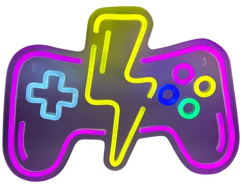 BELINE LED neón lampička Gamepad / Dekorácia do detskej izby / USB / Multicolor LED / 38 x 27 cm