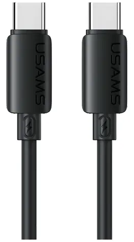 USAMS U98 čierna / Dátový kábel / USB-C - USB-C / 60 W / 3 A / 1 m