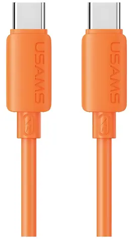 USAMS U98 oranžová / dátový kábel / USB-C - USB-C / 60 W / 3 A / 1 m
