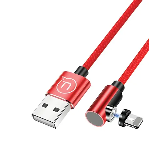 USAMS U54 Magnetický lomený kábel Lightning červená / Nabíjací kábel / 1 m / 5V/2,1A