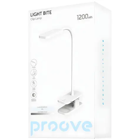 Proove Light Bite biela / Stolová LED lampa / 1200 mAh / 5 W / USB-C