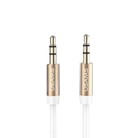 USAMS YP-01 biela / Audio kábel / Jack 3,5 mm - Jack 3,5 mm / prepojovací / 1 m