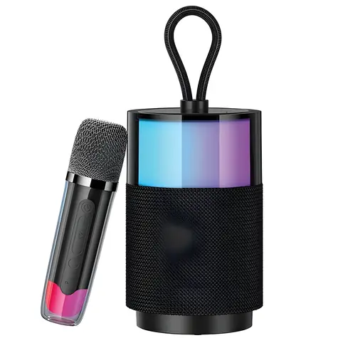 USAMS YX013 YIN / Reproduktor s bezdrôtovým mikrofónom / Bluetooth 5.3 / Karaoke / LED podsvietenie