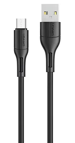 USAMS SJ502 U68 čierna / Dátový kábel / microUSB / 2A / 1m