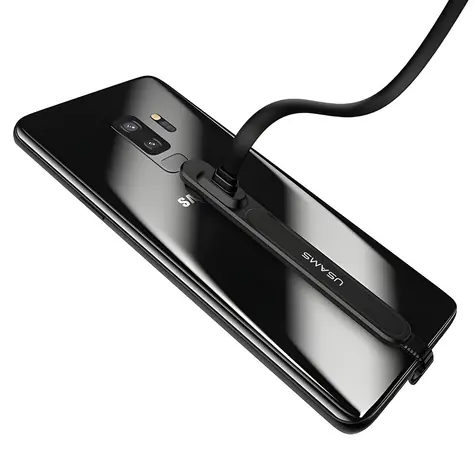 USAMS SJ236 U9 čierna / Dátový kábel / USB-C / 1,5 m / Plochý