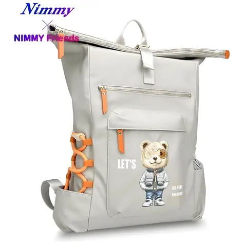 Nimmy Cool&Cute 2.0 Bear sivá / Batoh / na notebook / silikón