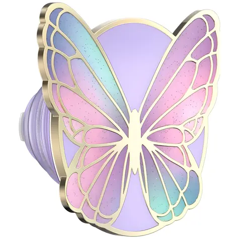 PopSockets Enamel Butterfly Prism MagSafe levanduľová / Držiak na telefón / MagSafe / Motív motýľa / Stojanček