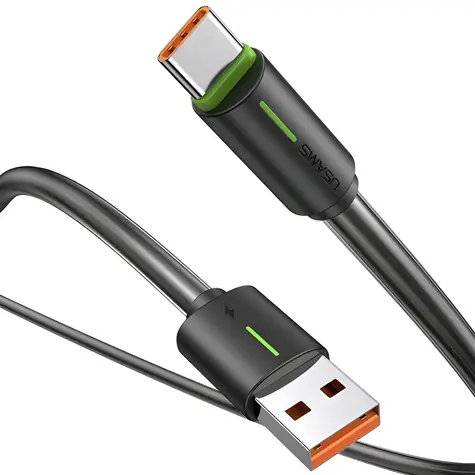 USAMS US-SJ732 YR Series čierna / Kábel / USB-C/USB-C / 1 m / 3 A / 480 Mbps