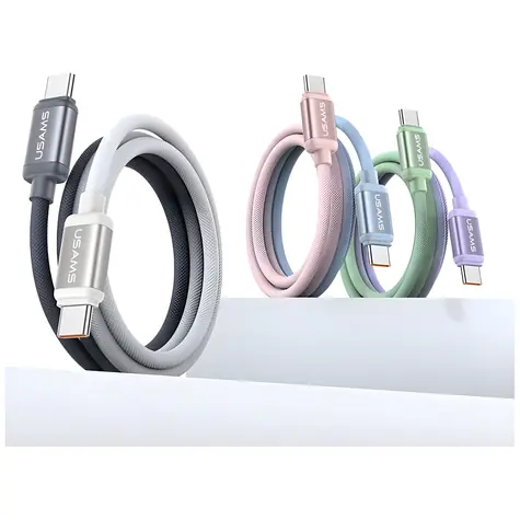 USAMS SJ756 Bicolor Series čierno-biela / Dátový kábel / USB-C/USB-C / PD 60W / 1,2 m