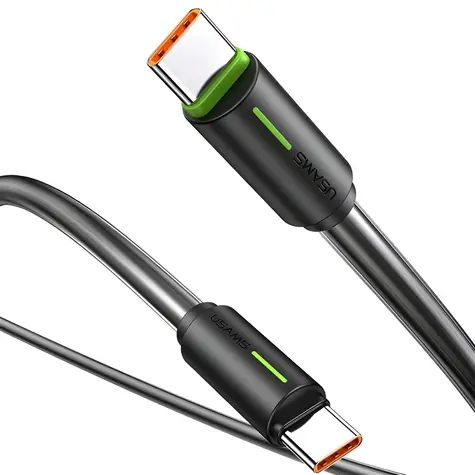 USAMS SJ734 čierna / Dátový kábel / USB-C - USB-C / PD 60W / 1 m