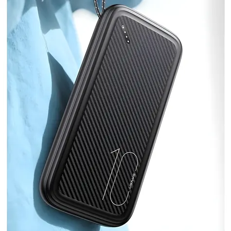 USAMS PB56 čierna / Powerbanka / 10 000 mAh / 2x USB / USB-C / MicroUSB